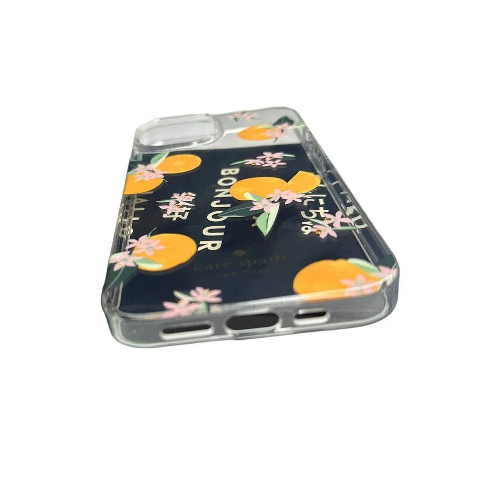 Kate Spade Orange Toss iPhone 14 PRO Jeweled Clear Case